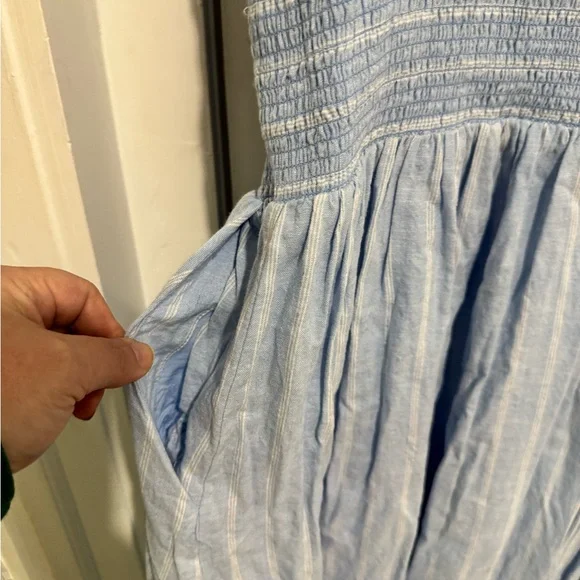 Anthropologie The Tommie Cap-Sleeve Smocked Front-Zip Shirt Dress Size 2X - Picture 9 of 9